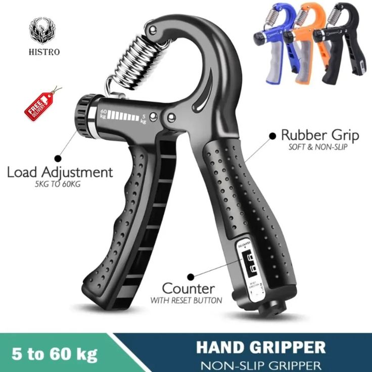 Adjustable Hand Grip Strengthener with Counter (05kg–60kg) | Gym & Fitness Hand Exerciser