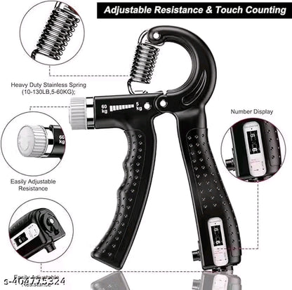 Adjustable Hand Grip Strengthener with Counter (05kg–60kg) | Gym & Fitness Hand Exerciser