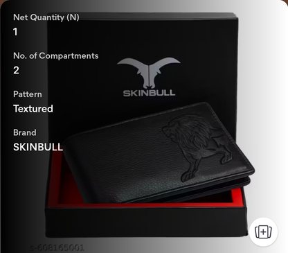 SKINBULL Premium 100% Genuine Leather Wallet for Men with Lion Emboss – RFID Protected | Gift Box